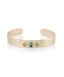 Bracelet Erica Doré Serti de Pierres Turquoise et Swarovski Pacific Opal