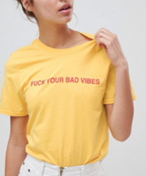 Adolescent Clothing - Fuck Your Bad Vibes - T-shirt avec slogan imprimé
