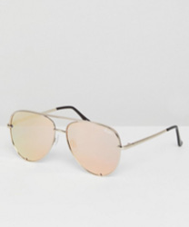 Quay Australia X Desi - High Key - Mini lunettes de soleil aviateur - Doré