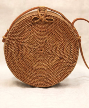 STRAW BAG – CIRCLE RIBBON PEPYTH