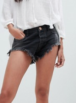 ONE TEASPOON – ROLLERS – SHORT EN JEAN À OURLET BRUT