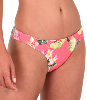 MONPETITBIKINI MON PETIT BIKINI TANGA À FLEURS ROSE CORAIL (BAS)