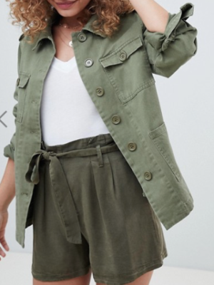 Miss Selfridge – Surchemise fonctionnelle – Kaki