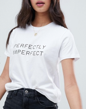 ASOS DESIGN – T-SHIRT À INSCRIPTION « PERFECTLY IMPERFECT »