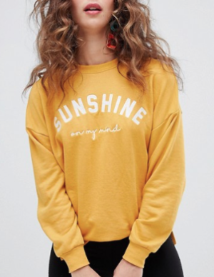 NEW LOOK – SUNSHINE – SWEAT-SHIRT À INSCRIPTION