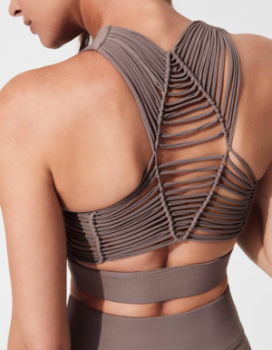 SEMINYAK MEDIUM SUPPORT SPORT BRA IN BEIGE carbon 38