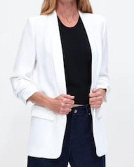blazer blanc en crepe zara