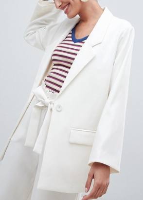 MONKI – BLAZER OVERSIZE BLANC