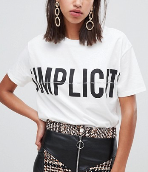 RIVER ISLAND – T-SHIRT AVEC SLOGAN ORNÉ – BLANC