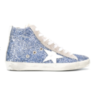 GOLDEN GOOSE DELUXE BRAND FRANCY HI-TOP SNEAKERS – BLUE