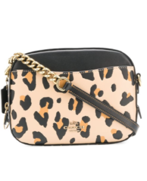 COACH LEOPARD PRINT CAMERA BAG – BLACK farfetch
