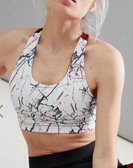 SOUTH BEACH – TOP SOUTIEN-GORGE AVEC IMPRIMÉ MARBRÉ – BORDEAUX