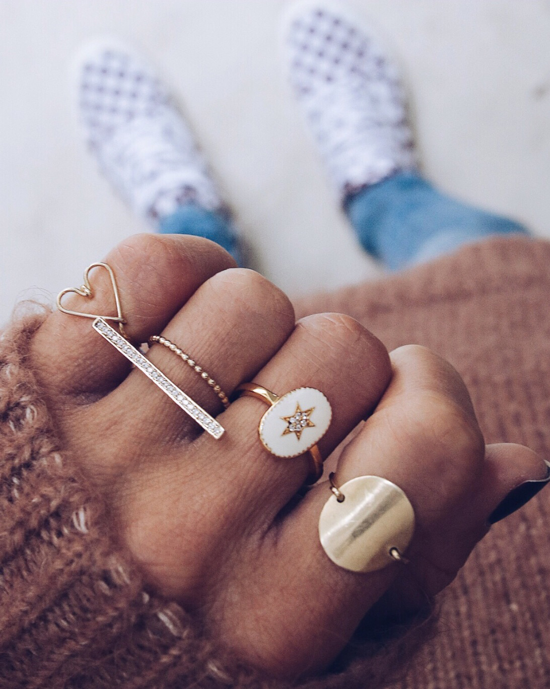 gold rings set, rings layering, jewelry addict, bijoux lover