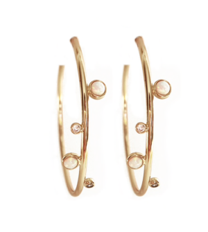 Dotted Gemstone Hoops – Opal Elizabeth Stone Jewelry