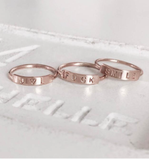 MIDI WORD RING james michelle jewelry