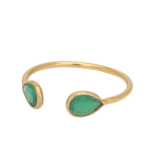 Une à Une Bague GOUTTE vert