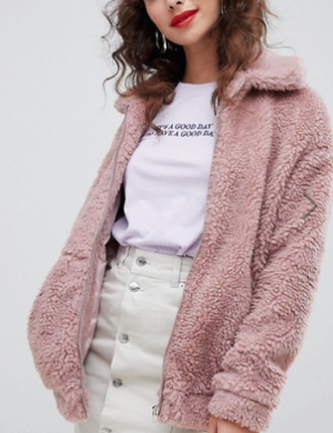 New Look – Bomber en fausse fourrure