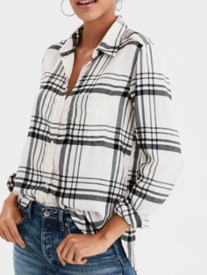 AE AHHMAZINGLY SOFT FLANNEL BOYFRIEND SHIRT AMERICAN EAGLE