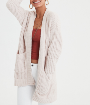 AE RIBBED BOYFRIEND CARDIGAN