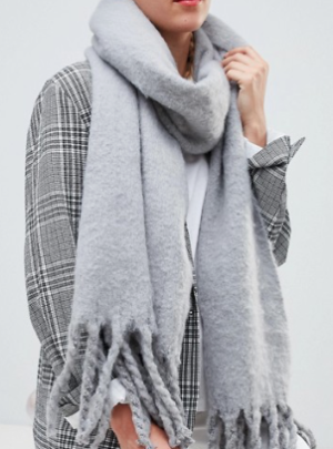 My Accessories – Echarpe ultra longue et douce – Gris clair