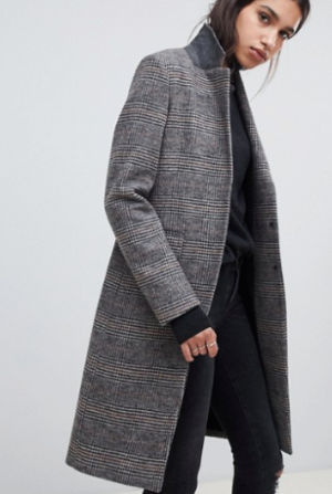 AllSaints – Indra – Manteau à carreaux