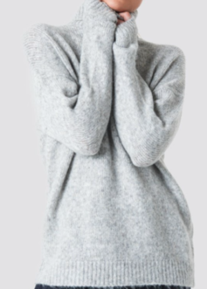 Folded Oversized Knitted Sweater Grey NA-KD
