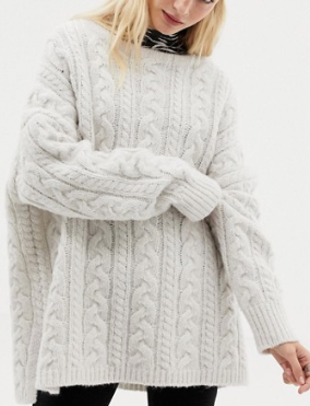 AllSaints – Marcel – Pull oversize en maille torsadée