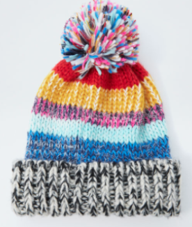 Bonnet chiné multicolore pompon pull and bear