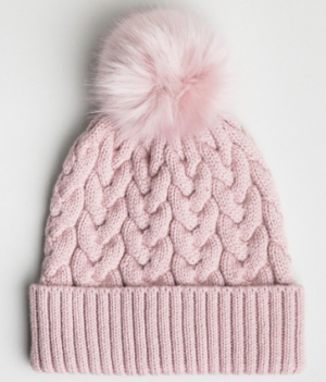 ASOS DESIGN – Bonnet en polyester recyclé torsadé avec pompon en fausse fourrure