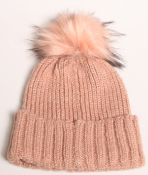 BONNET À POMPON rose PIMKIE