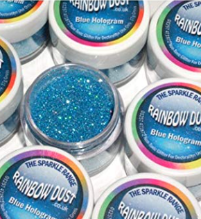 Rainbow Dust Colorant Alimentaire Briller Scintiller Glitter Pour Décoration de Gâteau – HOLOGRAMME BLEU