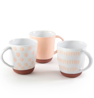 Lot 3 tasses en terre cuite, FERIA LE REDOUTE INTERIEUR
