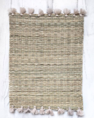 SET DE TABLE OSIER POMPONS BEIGE pretty wire