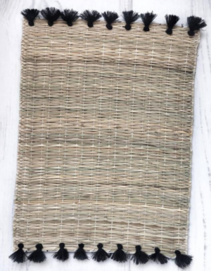 SET DE TABLE OSIER POMPONS NOIRS PRETTY WIRE