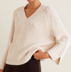 Pull grosses mailles BEIGE MANGO