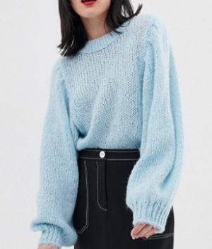ASOS DESIGN – Pull en maille luxueuse à manches volumineuses