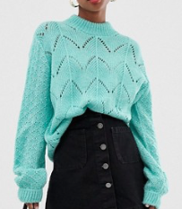 Reclaimed Vintage – inspired – Pull oversize à encolure montante et coutures style échelle