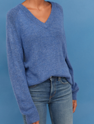 Pull à encolure en V BLEU MAILLE H&M