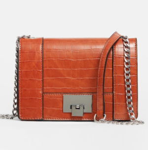 Minisac bandoulière effet croco stradivarius