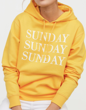 Sweat à capuche jaune sunday h&m