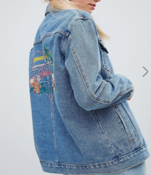 Oasis – Havana – Veste en jean avec inscription