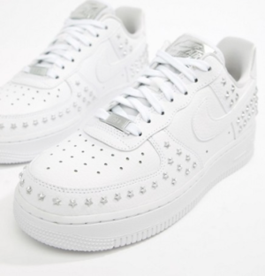 Nike – Studded Air Force 1 – Baskets – Blanc