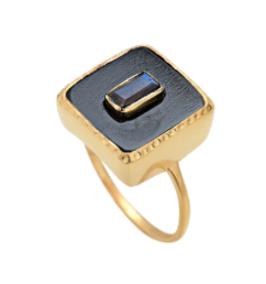 Paloma Stella Bague STELLA double pierre onyx