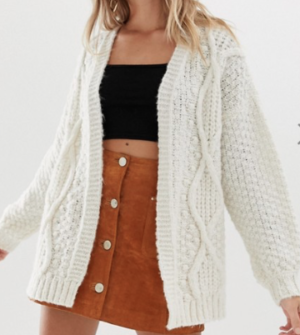 Miss Selfridge – Cardigan à nopes – Crème