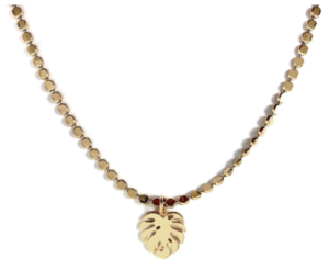 Collier Monstera grace et rose