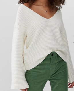 ASOS DESIGN – Pull ample à col V