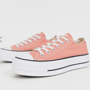 Converse – Chuck Taylor Ox – Baskets à semelle plateforme – Pêche