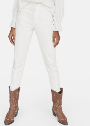 Jean coupe mom blanc stradivarius