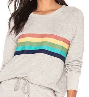 Rainbow Stripes Raglan Pullover SUNDRY