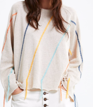 SWEAT EN MAILLE À BRODERIES ET FRANGES zara